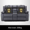 2 Seater Sofa Recliner Chair Armchair Couch Lounge Living Room Chairs Microfiber PP Adjustable Footrest Headrest Grey