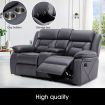 2 Seater Sofa Recliner Chair Armchair Couch Lounge Living Room Chairs Microfiber PP Adjustable Footrest Headrest Grey
