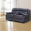 2 Seater Sofa Recliner Chair Armchair Couch Lounge Living Room Chairs Microfiber PP Adjustable Footrest Headrest Grey