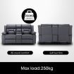 2 Seater Sofa Recliner Chair Armchair Couch Lounge Living Room Chairs Microfiber PP Adjustable Footrest Headrest Grey