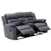 2 Seater Sofa Recliner Chair Armchair Couch Lounge Living Room Chairs Microfiber PP Adjustable Footrest Headrest Grey
