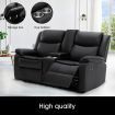 2 Seater Recliner Sofa Armchair Lounge Chairs Couch PU Leather Adjustable Footrest Backrest Living Room Bedroom Black