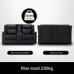 2 Seater Recliner Sofa Armchair Lounge Chairs Couch PU Leather Adjustable Footrest Backrest Living Room Bedroom Black
