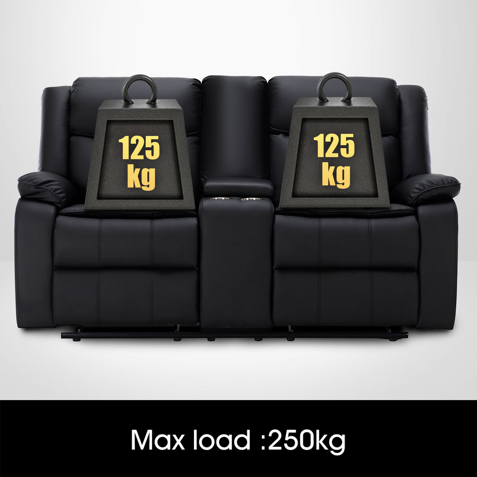 2 Seater Recliner Sofa Armchair Lounge Chairs Couch PU Leather