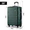 3 Piece Luggage Set Hard Carry On Travel Suitcases Trolley Lightweight with TSA Lock and 2 Covers Green