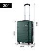 3 Piece Luggage Set Hard Carry On Travel Suitcases Trolley Lightweight with TSA Lock and 2 Covers Green