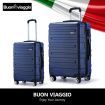 2 Piece Luggage Set Travel Suitcases Carry On Lightweight Hard Trolley TSA Lock Navy Blue