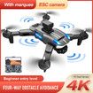 Professional K8 Drone with 4K HD Camera ESC Wifi FPV Optical Flow Obstacle Avoidance Foldable RC Helicopter Color Green