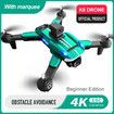 Professional K8 Drone with 4K HD Camera ESC Wifi FPV Optical Flow Obstacle Avoidance Foldable RC Helicopter Color Green