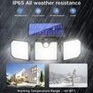 Solar Motion Sensor Lights, IP65 Waterproof Solar Strobe Light Wall Lights for Garden Patio Yard Front Door