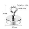 Magnet Fishing Lifting Kit Rare Earth Magnetic with Countersunk Hole Eyebolt Rope 200KG Pulling Force