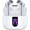 Bluetooth Headphones,True Wireless Earbuds LED Power Display Earphones with Wireless Charging Case IPX5 Waterproof in-Ear Earbuds with Mic for TV Smart Phone Computer Laptop Sports (White)