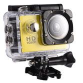 Sports Camera 1080P 12MP Sports Camera Full HD 2.0 Inch Sports Camera 30m/98ft Underwater Waterproof Camera with Installation Accessory Kit Color Yellow