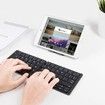 Foldable Bluetooth Keyboard - Portable Wireless Keyboard with Stand Holder, Rechargeable Full Size Ultra Slim Folding Keyboard Compatible IOS Android Windows Smartphone Tablet and Laptop-Black