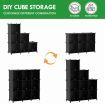 25 Cube Storage Shelves DIY Shelving Unit Bookshelf Cabinet Toy Display Shelf Closet Wardrobe Organizer Black Plastic