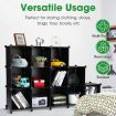 25 Cube Storage Shelves DIY Shelving Unit Bookshelf Cabinet Toy Display Shelf Closet Wardrobe Organizer Black Plastic