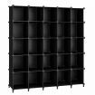 25 Cube Storage Shelves DIY Shelving Unit Bookshelf Cabinet Toy Display Shelf Closet Wardrobe Organizer Black Plastic