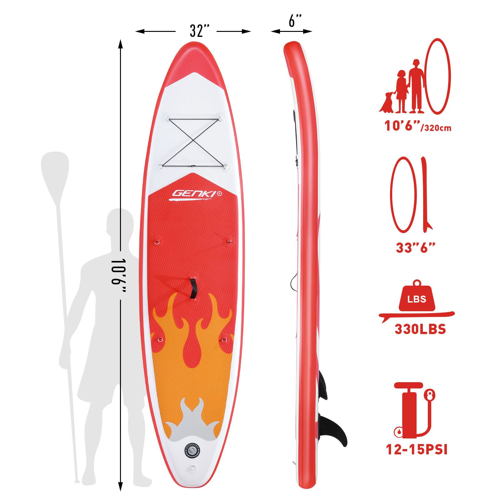 Stand Up Surfing Paddle Board SUP Inflatable Kayak Blow Foam Surfboard