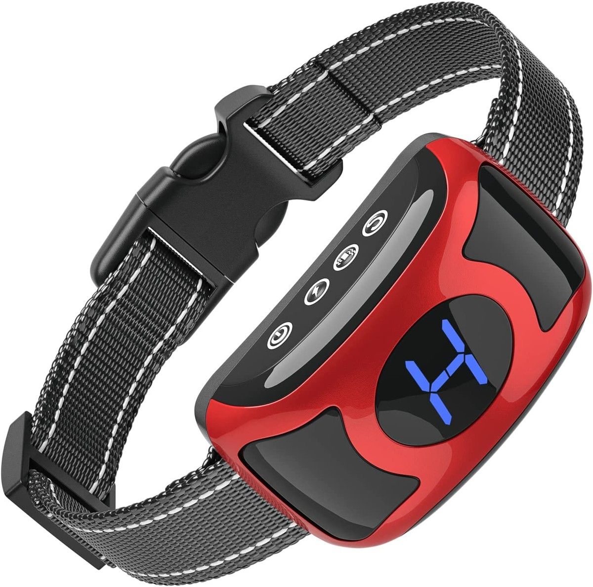 Bark Collar for Dogs,Dog Bark Collar,Rechargeable Anti Barking Training Collar with Effective Beep Vibration Safe Shock for Small Medium Large Dogs - Waterproof Red