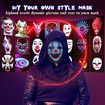 LED Transforming Mask for Kids Adults Halloween Festival Light Up Face Mask for Cosplay Party