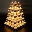 5 Tier Cupcake Holder Square Acrylic Cupcake Tower Display for Pastry LED Light String, Ideal for Weddings, Birthday