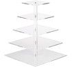 5 Tier Cupcake Holder Square Acrylic Cupcake Tower Display for Pastry LED Light String, Ideal for Weddings, Birthday