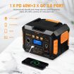 Power Station Solar Portable Generator Camping Wireless Rated 300W 370Wh PD60W LED Lithium Battery for Outdoor Travel Picnic Party