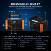 Portable Power Station Solar Generator Wireless Camping Lithium Battery Rated 500W 649Wh PD60W LED DC AC USB Port for Outdoor Travel