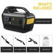 Solar Generator Portable Power Station Wireless Camping Rated 500W 675Wh PD60W LED Lithium Battery AC DC Port for Outdoor Travel