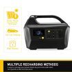 Solar Generator Portable Power Station Wireless Camping Rated 500W 675Wh PD60W LED Lithium Battery AC DC Port for Outdoor Travel