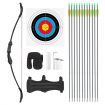 40lbs Recurve Bow Arrow Set Sports Archery Outdoor Hunting Equipment Target Shooting 40lbs Left Right Handed Black