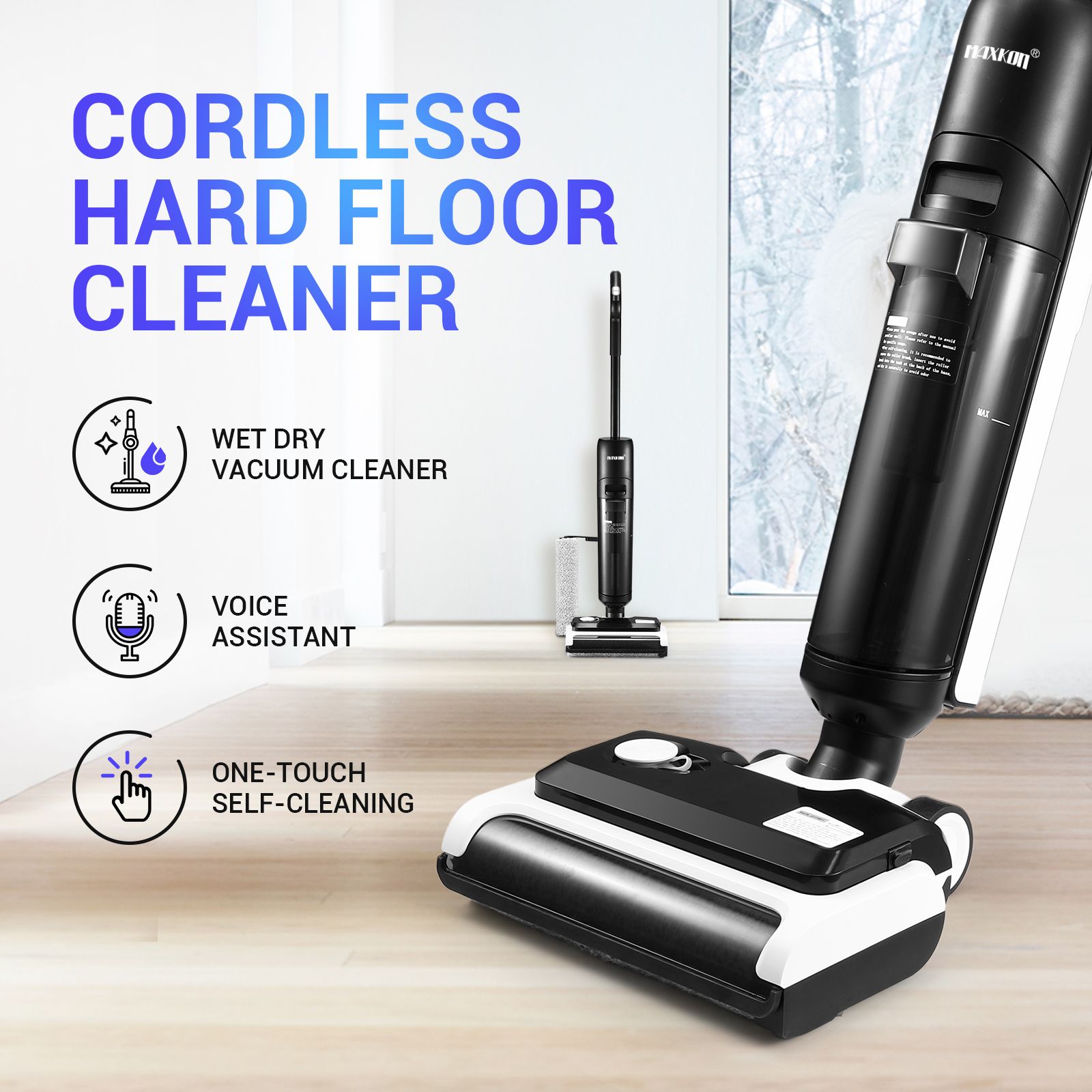 Cordless Vacuum Floor Cleaner Portable Hard Wet Dry Cleaning Machine