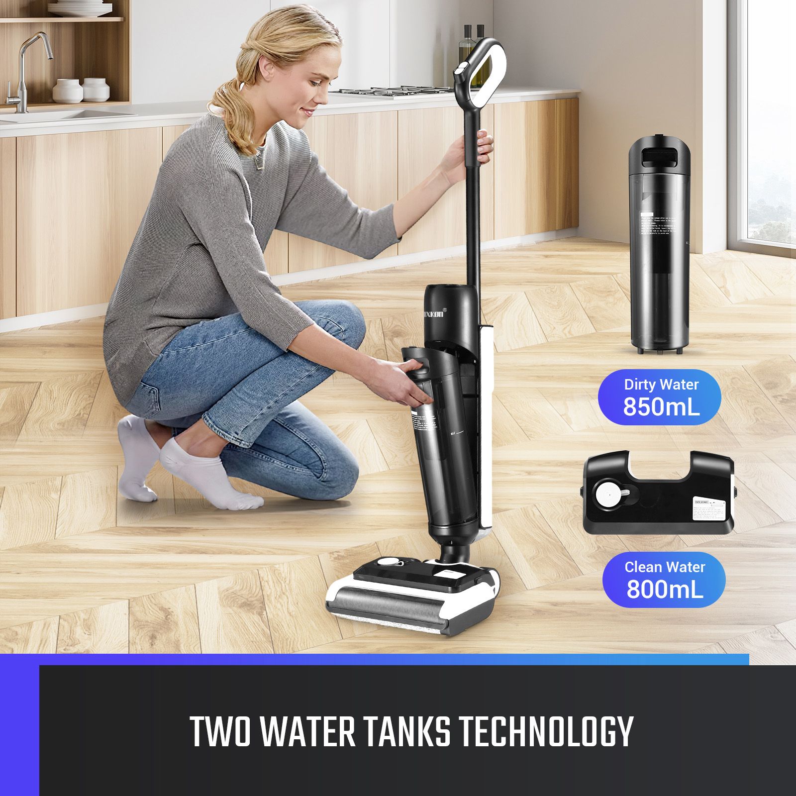 Cordless Vacuum Floor Cleaner Portable Hard Wet Dry Cleaning Machine