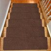 Non-Slip Carpet Stair Treads Safety Rug Slip Resistant Indoor Reusable Stair Runner in Coffee