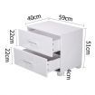 High Gloss Two Drawers Bedside Table Cabinet Lamp Unit - White