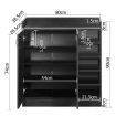 2 Doors Shoe Cabinet Storage Cupboard - Black