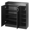 2 Doors Shoe Cabinet Storage Cupboard - Black