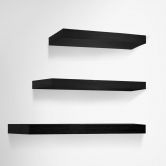 3 pcs Wall Floating Shelf Set Bookshelf Display - Black