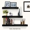 3 pcs Wall Floating Shelf Set Bookshelf Display - Black