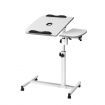 Artiss Laptop Table Desk Adjustable Stand With Fan - White
