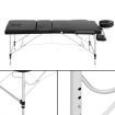 Portable Aluminium 3 Fold Massage Table Chair Bed 60cm - Black