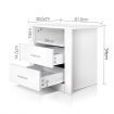 Artiss Bedside Tables Drawers Storage Cabinet Drawers Side Table White