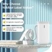 Label Maker Machine Tape Portable Wireless Label Printer Multiple Templates for iPhone Android,Office Home Organization USB Rechargeable (White)
