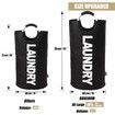 90L 72x38cm Collapsible Laundry Bag, Foldable Laundry Hamper Folding Washing Bin Col.Black