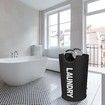 90L 72x38cm Collapsible Laundry Bag, Foldable Laundry Hamper Folding Washing Bin Col.Black