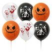 48 PCS Halloween Party Decoration with Ghost Skull Pumpkin Flag Cake and Balloon Banner Kit
