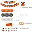 48 PCS Halloween Party Decoration with Ghost Skull Pumpkin Flag Cake and Balloon Banner Kit