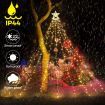 Solar LED String Light Waterfall Fairy Christmas Tree Hanging Decoration Ornament Star Topper Strip Indoor Outdoor 350 LED 9 Strands 8 Lighting Modes