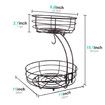 2-Tier Countertop Fruit Vegetables Basket Bowl Storage With Banana Hanger, Black