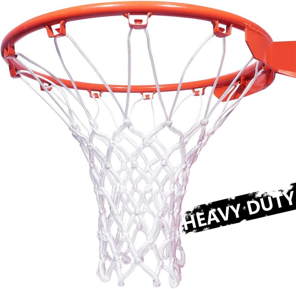 Basketball Net Replacement Heavy Duty Net in All Weather for Indoor and Outdoor - 12 Loops Rim (White)